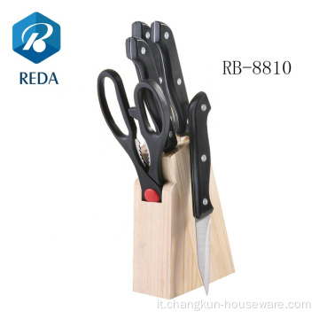 RDA Best Selling Knife Set-6pcs con blocco in legno